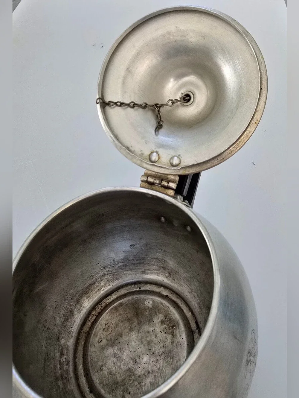 Vintage Comet Aluminum Teapot Wood / Bakelite Handle Art Deco Mid Century USA